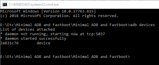 Useful ADB_Fastboot Commands- adb devices