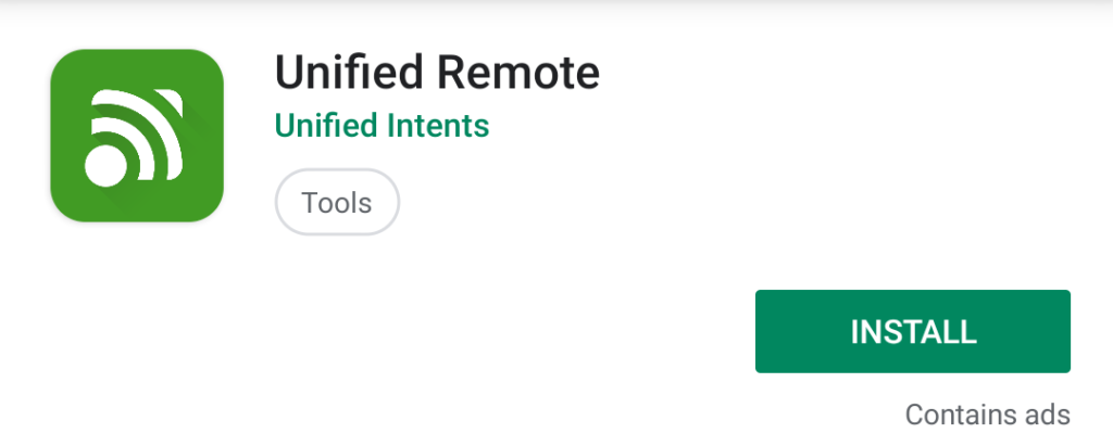 Install Unified Remote on Mobile-Play Store