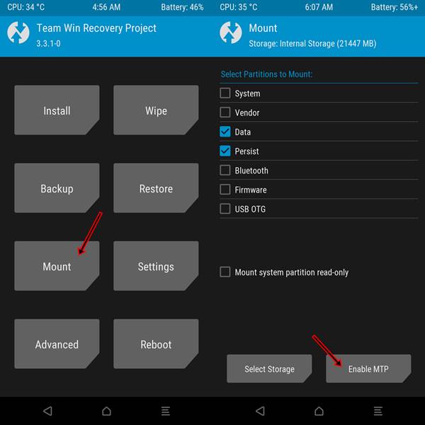 Unroot Android Device- Enable MTP