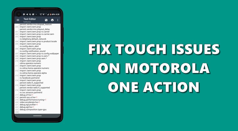 fix touch issues motorola one action