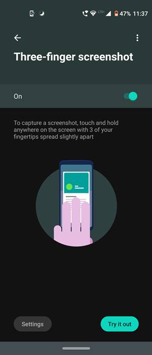 android screenshot gestures