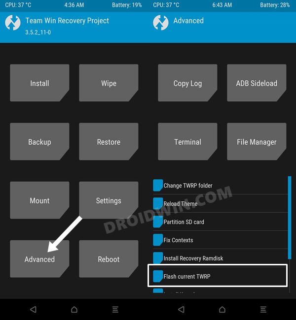 flash current twrp install to ramdisk