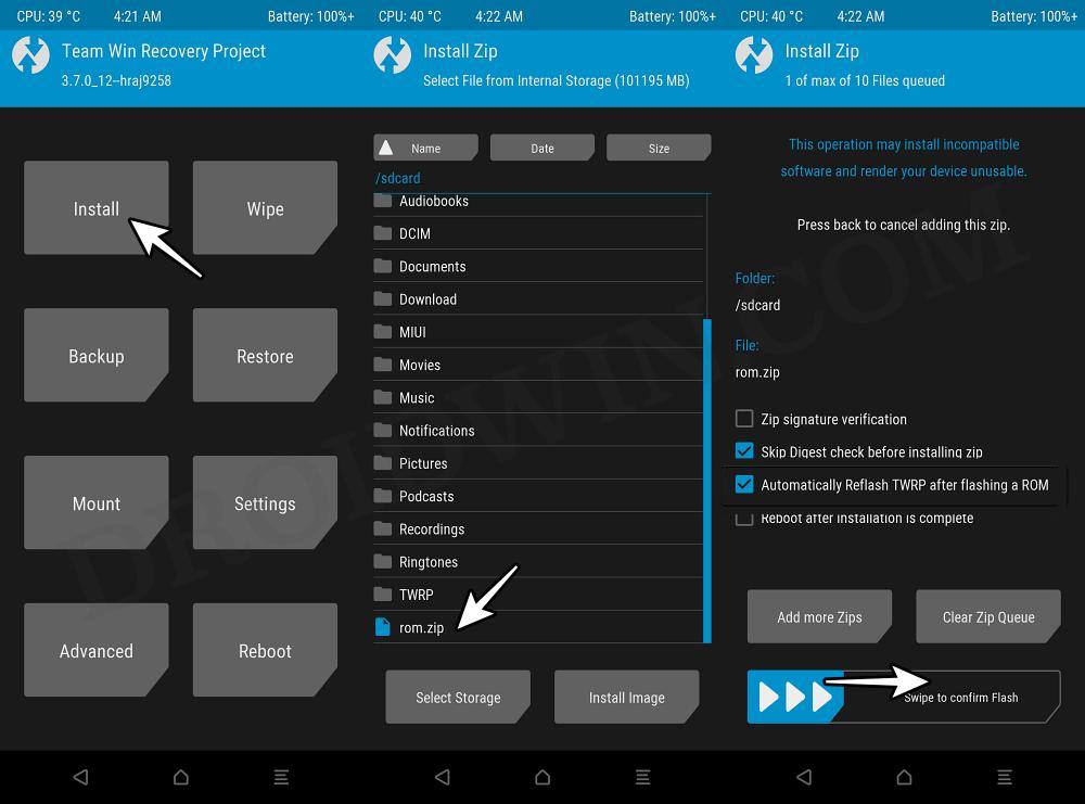 flash custom Rom without twrp