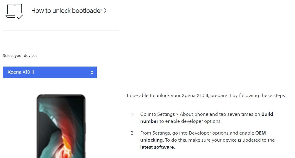 How To Unlock Bootloader of Xperia 1