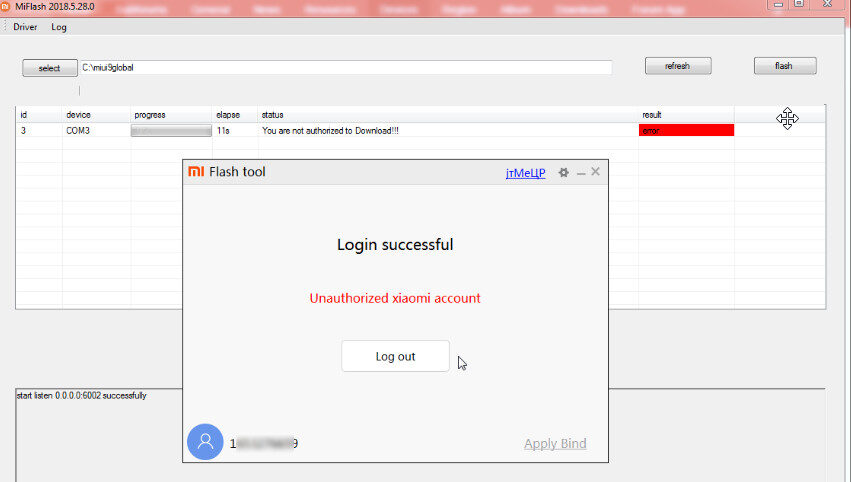 Unauthorized-Xiaomi-Account-Error-fix