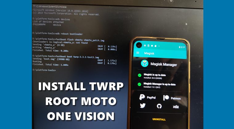 install twrp root motorola one vision