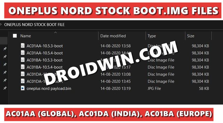 oneplus nord stock boot image file