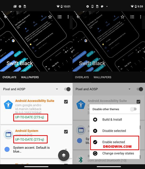 enable selected substratum
