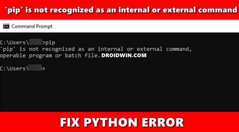 fix 'pip' is not recognized as an internal or external command