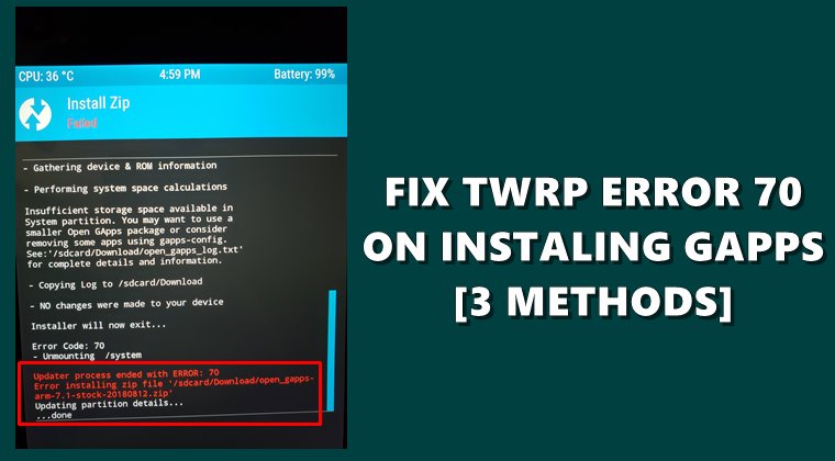 fix twrp error 70 gapps