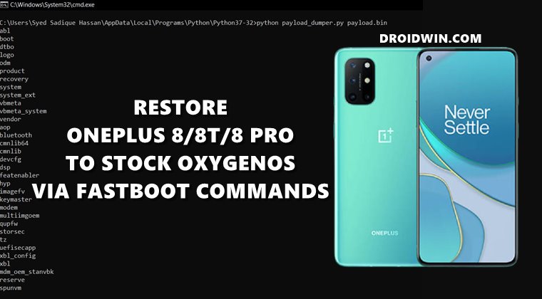 Restore OnePlus 8 8T Pro Stock oxygebos rom via Fastboot Commands