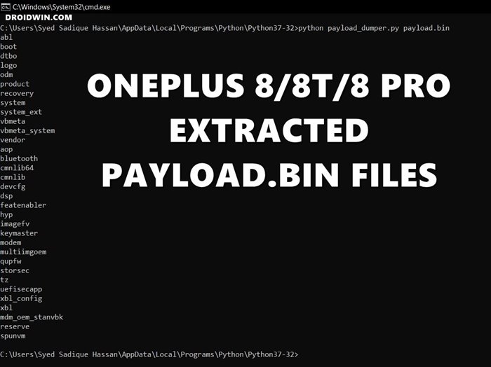 oneplus 8 8t pro extracted payload.bin fastboot rom