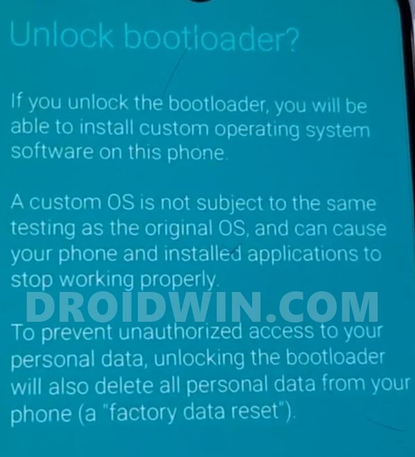 unlock bootloader confirmation samsung