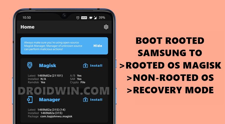 boot rooted samsung to recovery mode
