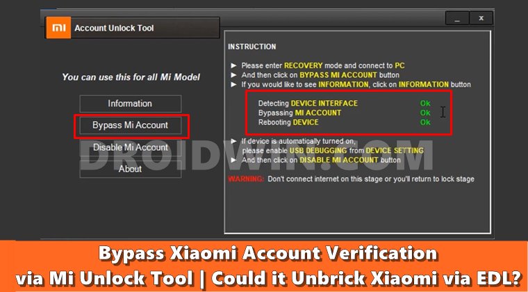 bypass xiaomi account using mi unlock tool