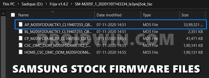 extracted samsung stock firmware files