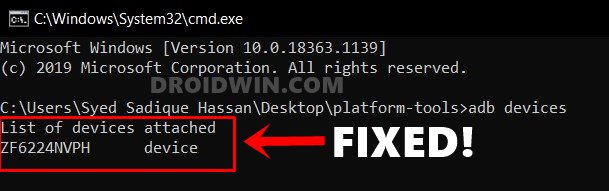 fix adb missing error
