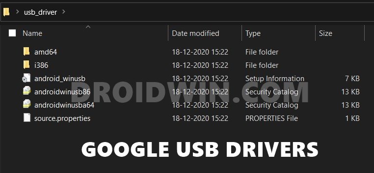 google usb drivers fix adb device not found