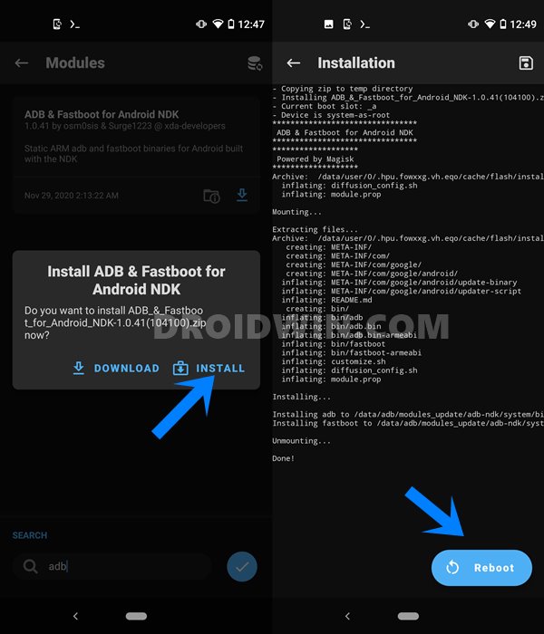 install adb fastboot on android