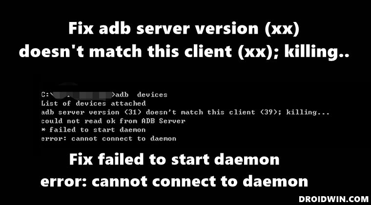 Fix the adb server version doesn't match this client; killing