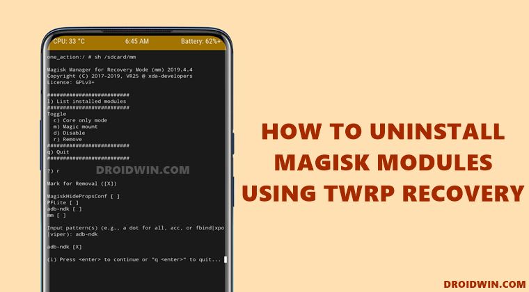 Uninstall Magisk Modules using TWRP recovery