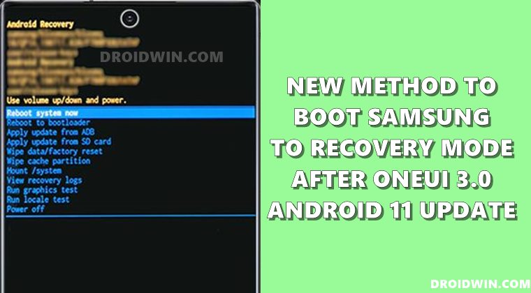 boot Samsung recovery mode OneUI 3.0 Android 11