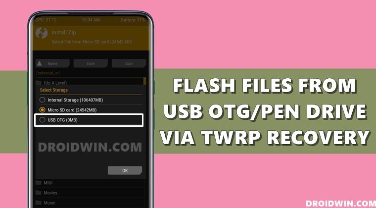 flash files twrp recovery usb otg pen drive