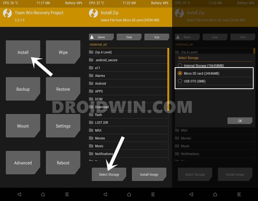 install from otg sd card twrp