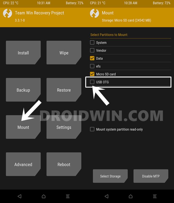 mount usb otg twrp recovery