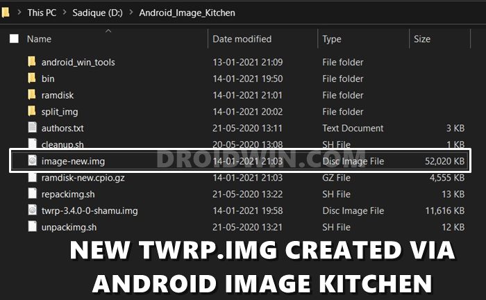new twrp.img recovery created