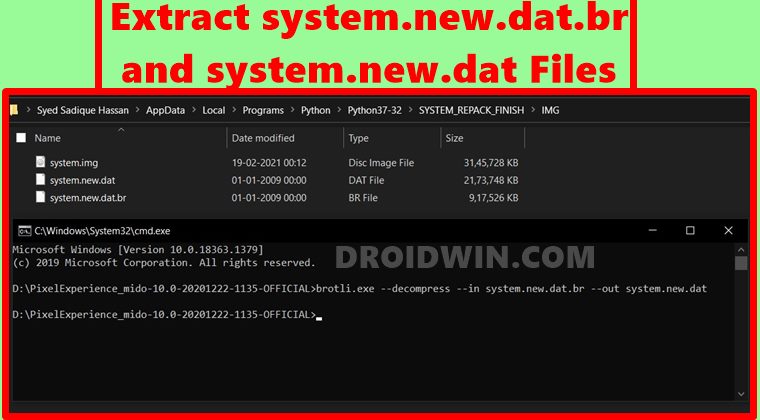 Extract system.new.dat.br and system.new.dat Files