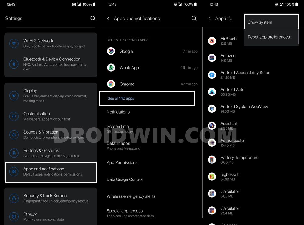 access system notifications on android