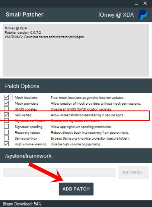 enable secure flag take restricted screenshot android smali patcher