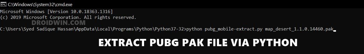 extract pak file via python