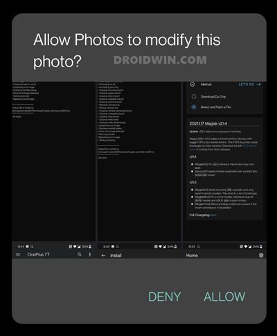fix allow google photos to modify this photo android 11