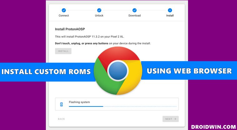 install custom ROM using web browser android