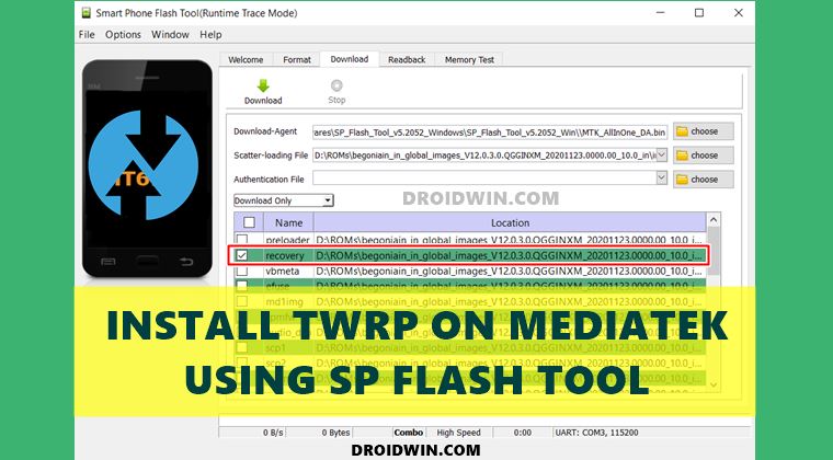 install twrp mediatek sp flash tool
