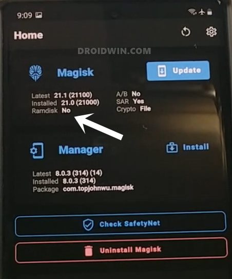 no ramdisk magisk root using recovery