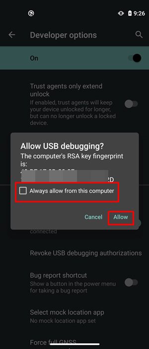 authorize adb connection fix adb fastboot errors