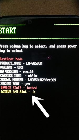check active slot fastboot unlock bootloader LG G8 G8s G8x