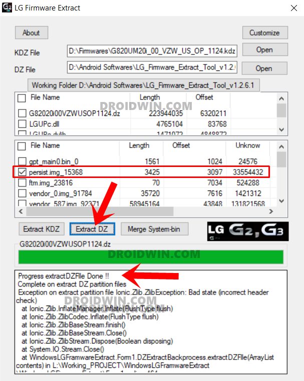 extract lg dz firmware file