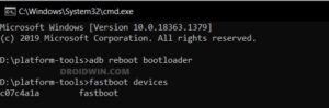fastboot devices not showing