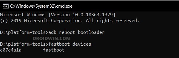 fastboot devices command