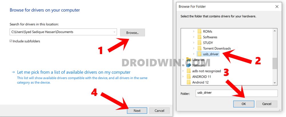 install android usb drivers using device manager