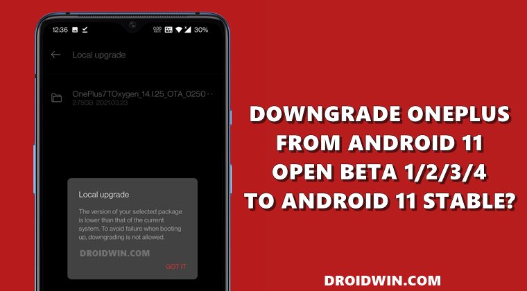 rollback downgrade android 11 open beta to android 11 stable oneplus