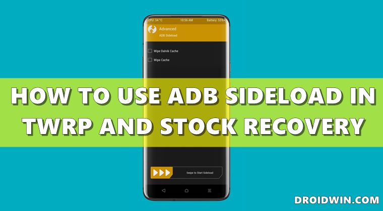 use adb sideload command stock twrp recovery
