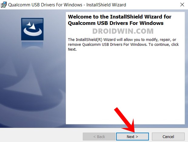 welcome screen qualcomm usb drivers