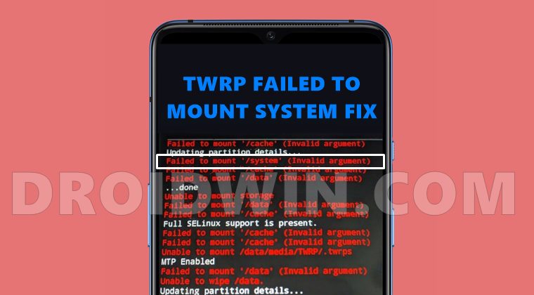 Fix failed to mount system (invalid argument) in TWRP