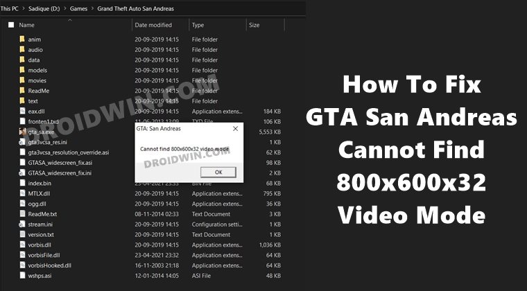 How To Fix GTA San Andreas Cannot find 800x600x32 video mode