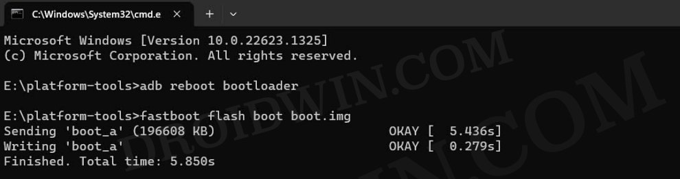 The current image (boot/recovery) have been destroyed
